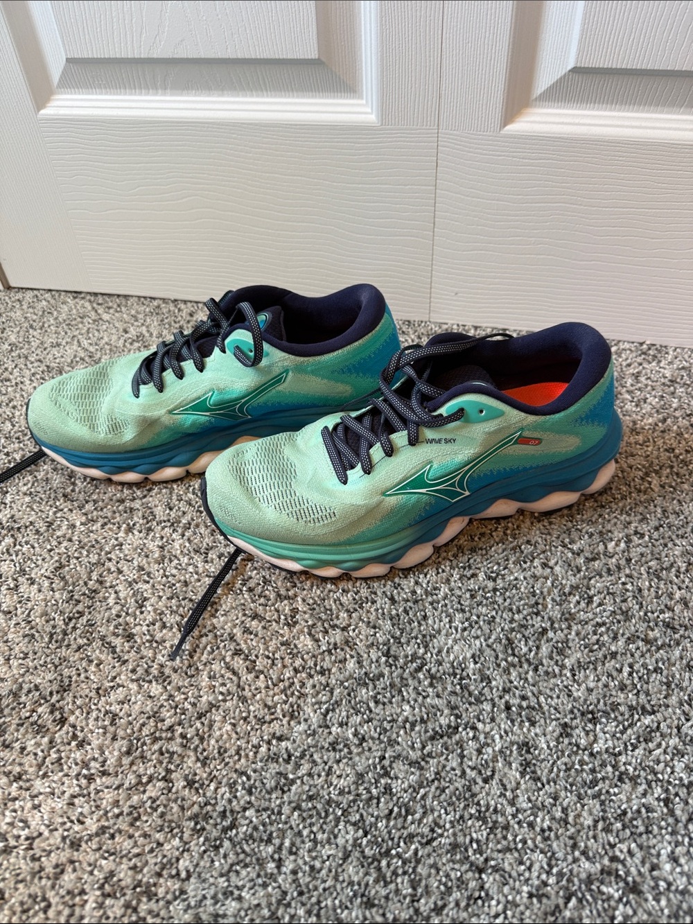 Mizuno Wave Sky Running Shoes in Mint Teal 9.5